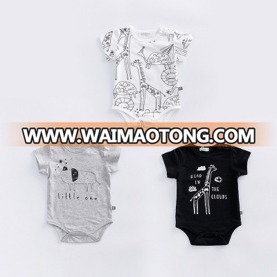 Wholesale summer new born baby clothes casual giraffe pattern baby onesie